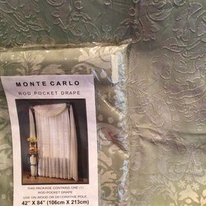 REDUCED TODAY! Draperies by Monte Carlo Sage Green Curtains,Sheers,& Scarf NEW